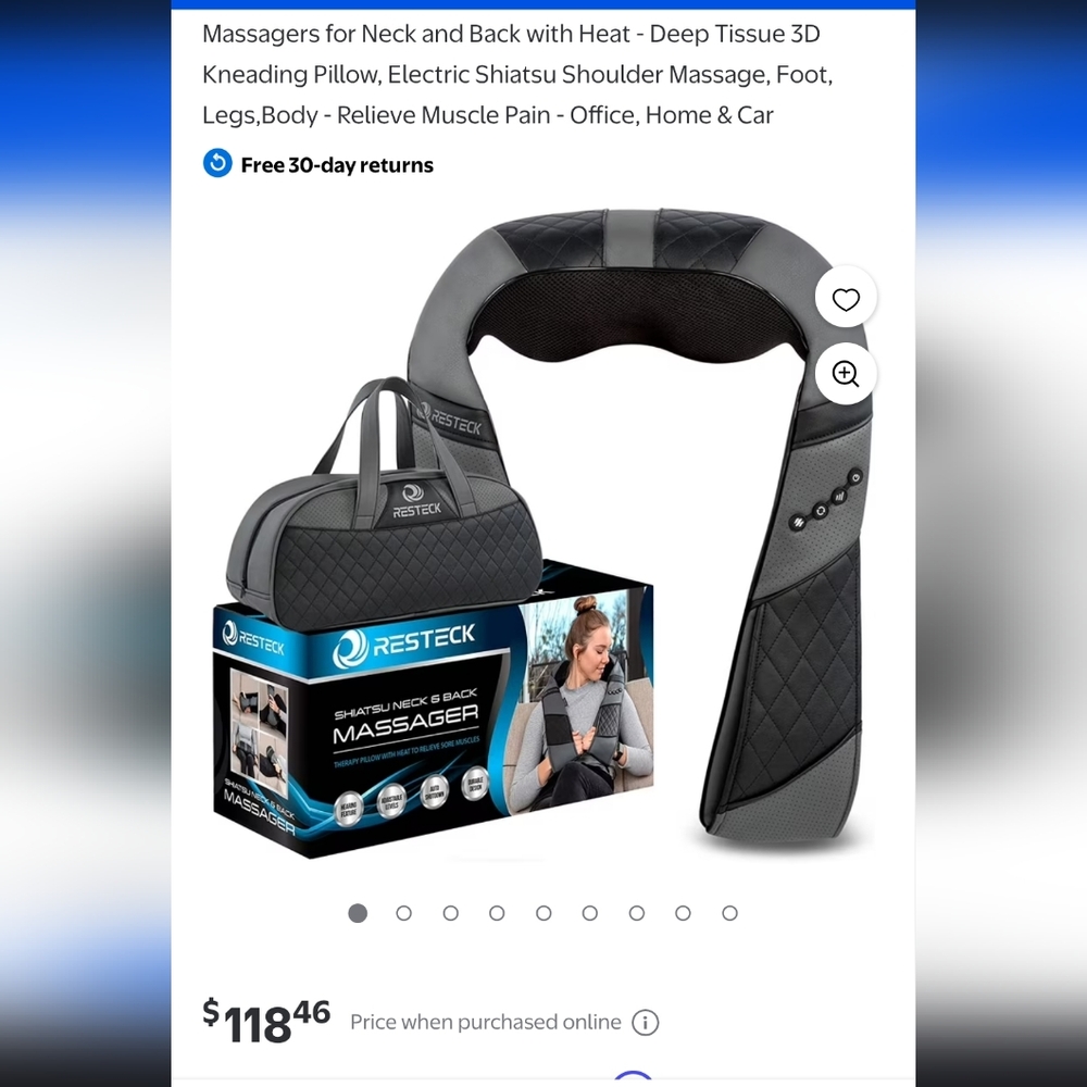 Giftable! Deep Body Massager Heat Therapy And Travel Case Dad Gift Nwt